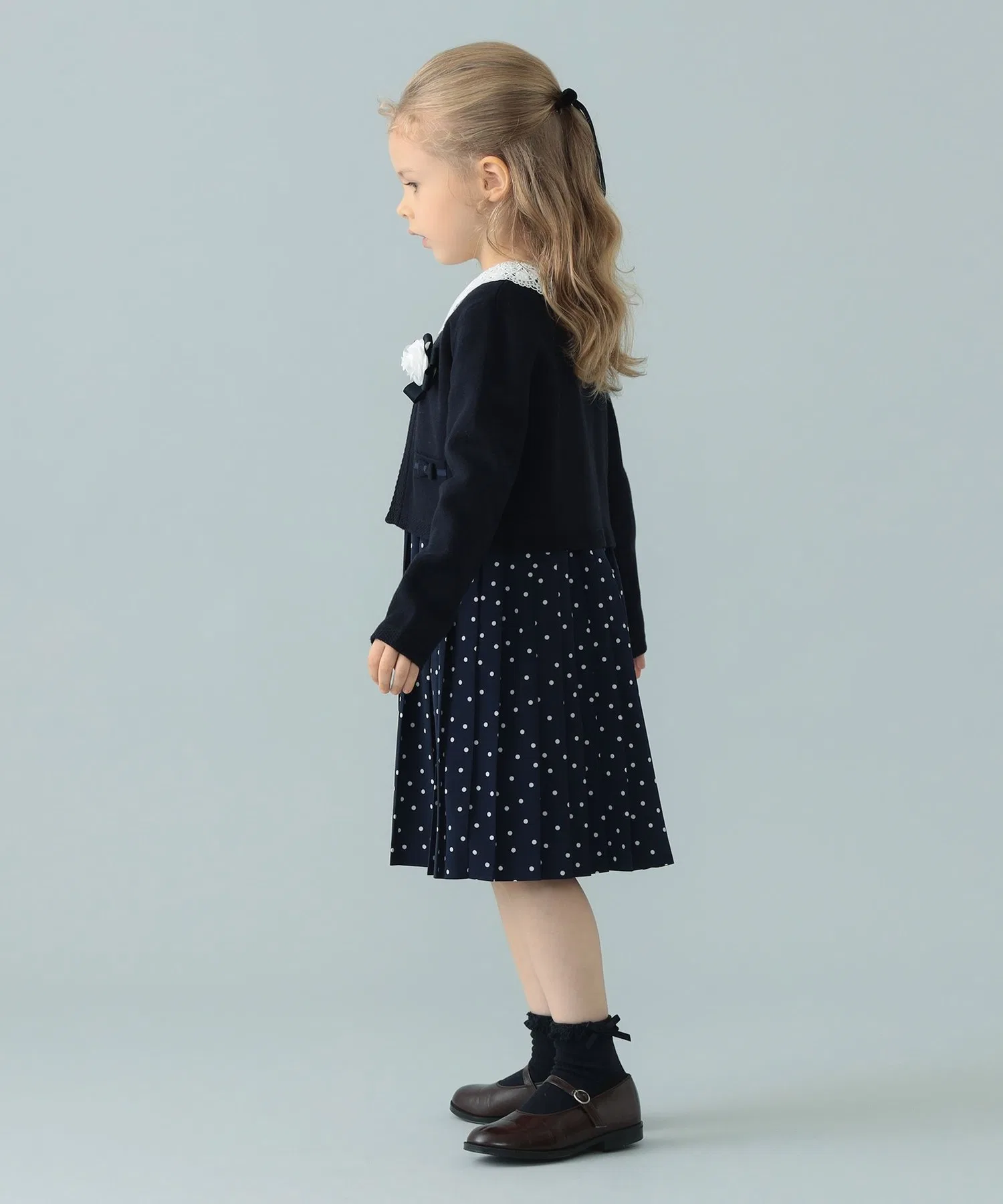 Детское платье こども ビームス Ceremony Dot Pleats Dress + Bolero (115-130cm) — фото 3
