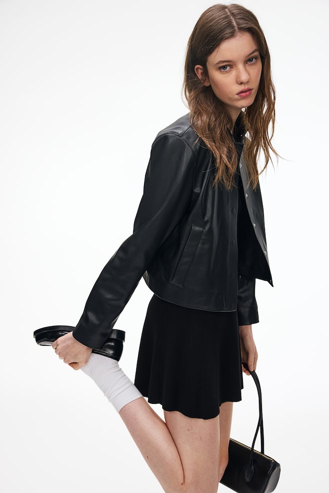 

Расклешенная юбка из тонкого трикотажа H&M, черный