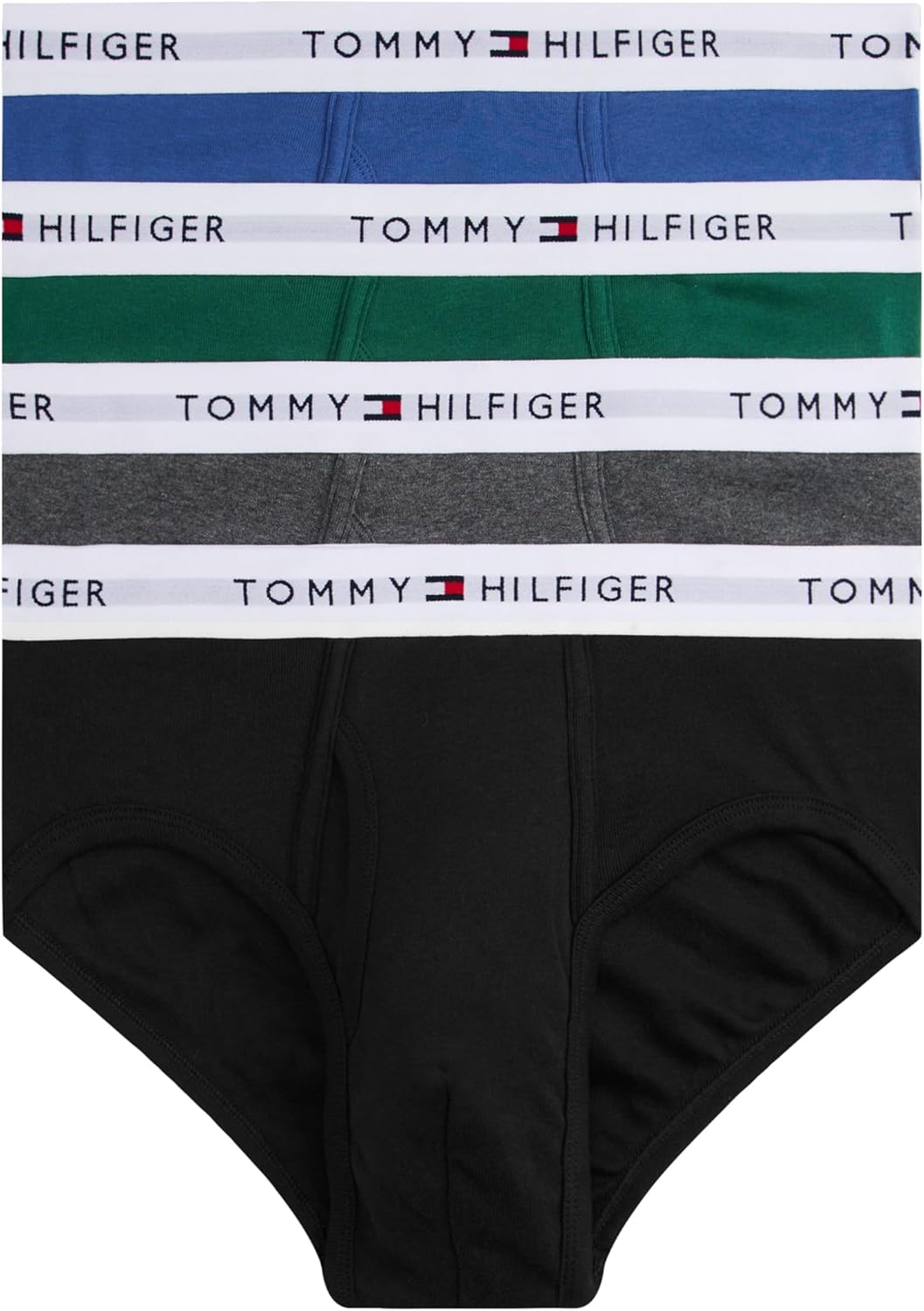 

Мужские классические трусы-брифы Tommy Hilfiger из хлопка, 4 шт., Red, Navy, Blue Ocean, Grey Multi