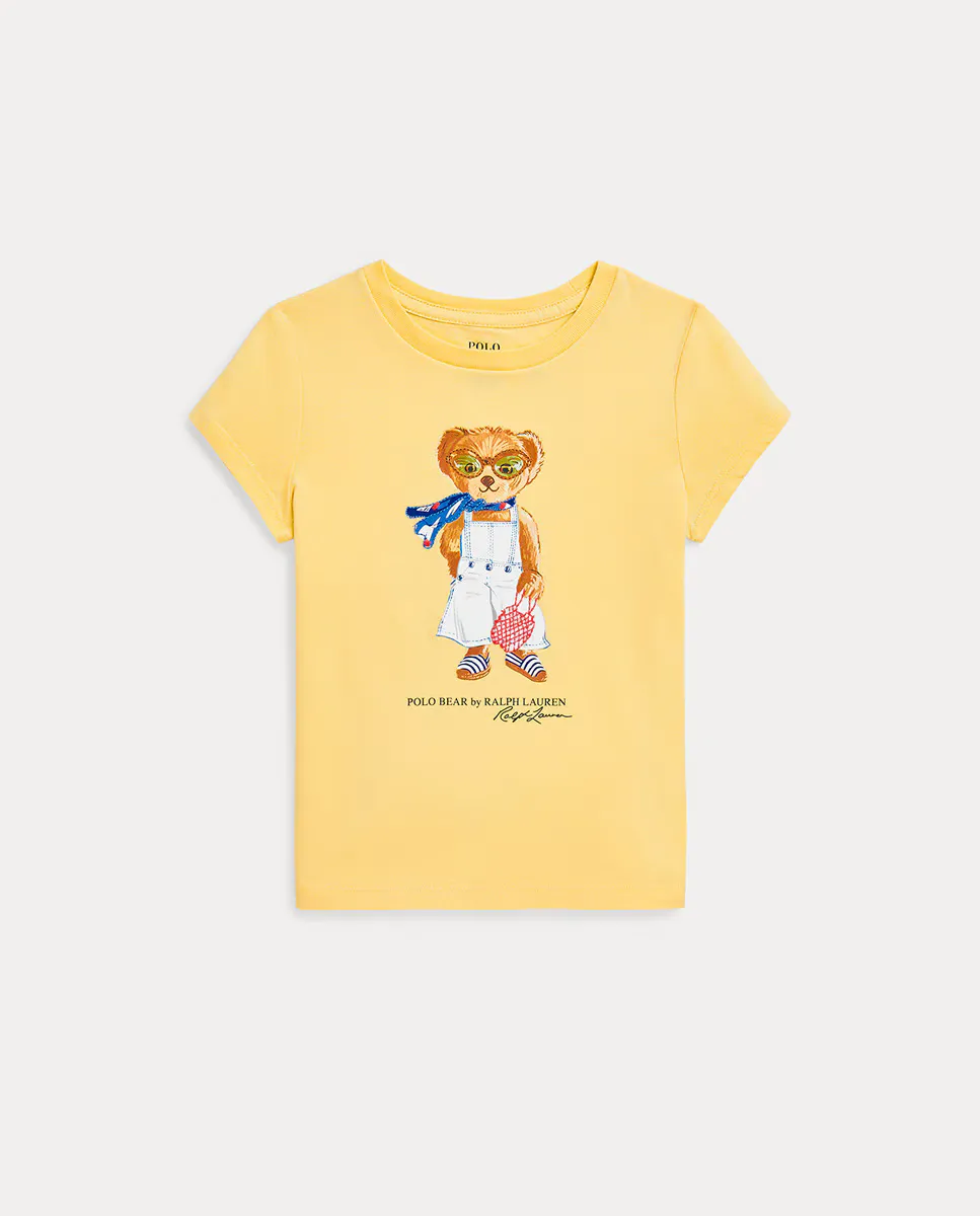 

Футболка из хлопка для девочек с медведем поло Polo Ralph Lauren, жёлтый