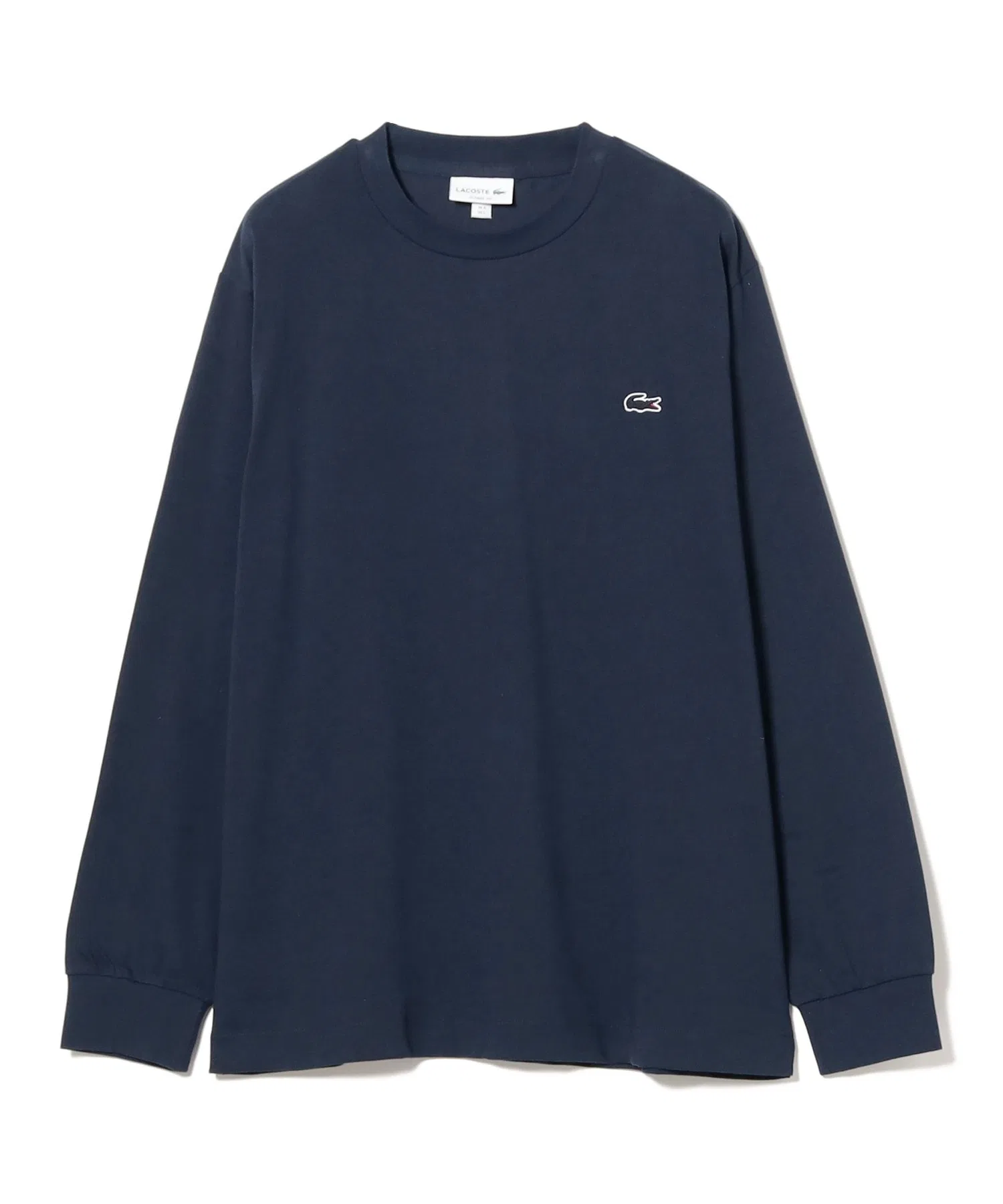 Мужская базовая футболка Lacoste с длинными рукавами тёмно-синего цвета