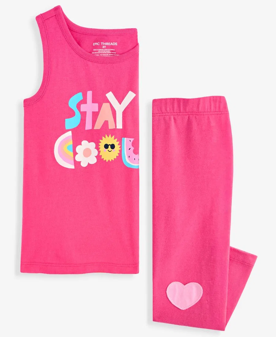 Детская майка Stay Cool для девочек 12 месяцев - 5 лет Epic Threads, розовый — фото 3
