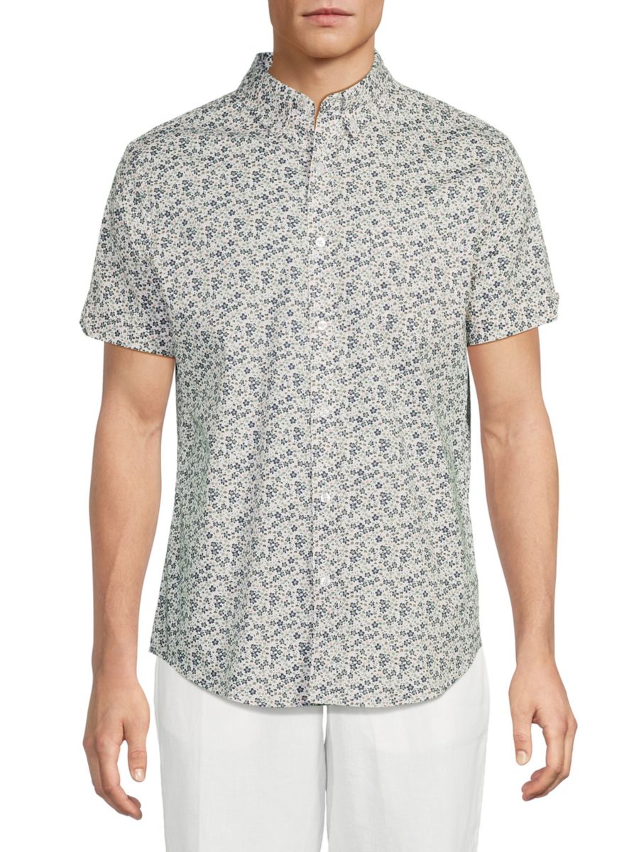 

Рубашка из эластичного хлопка с цветочным принтом Ben Sherman, цвет Tofu Multi