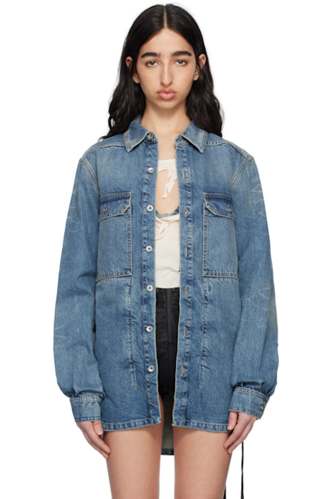 

Синяя джинсовая куртка Hollywood Outershirt Rick Owens DRKSHDW