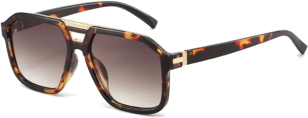 

Солнцезащитные очки для мужчин и женщин - защита UV400 - двойные линзы с леопардовым принтом и градиентной расцветкой, для занятий спортом на открытом воздухе и вождения DSVIGF, Leopard Tea