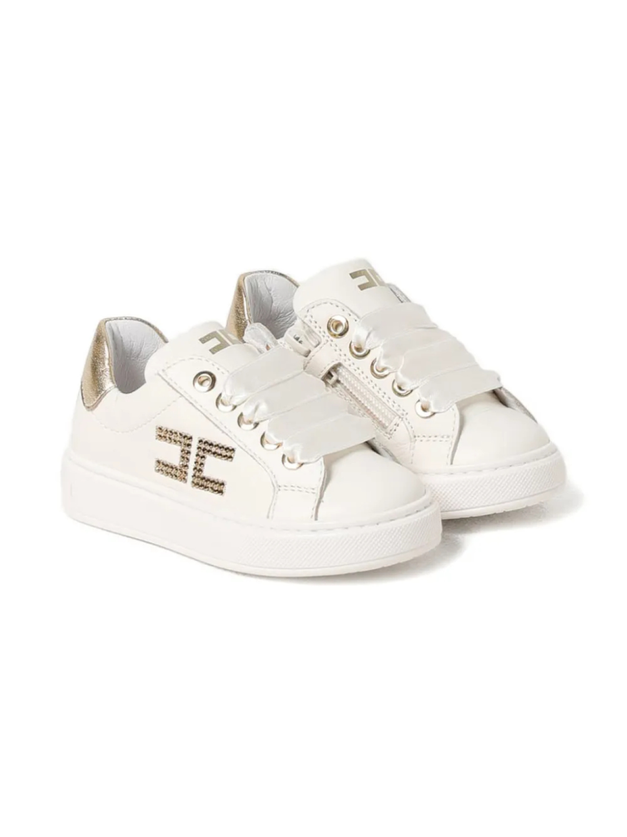 

Кроссовки Elisabetta Franchi Kids, украшенные кристаллами, белый
