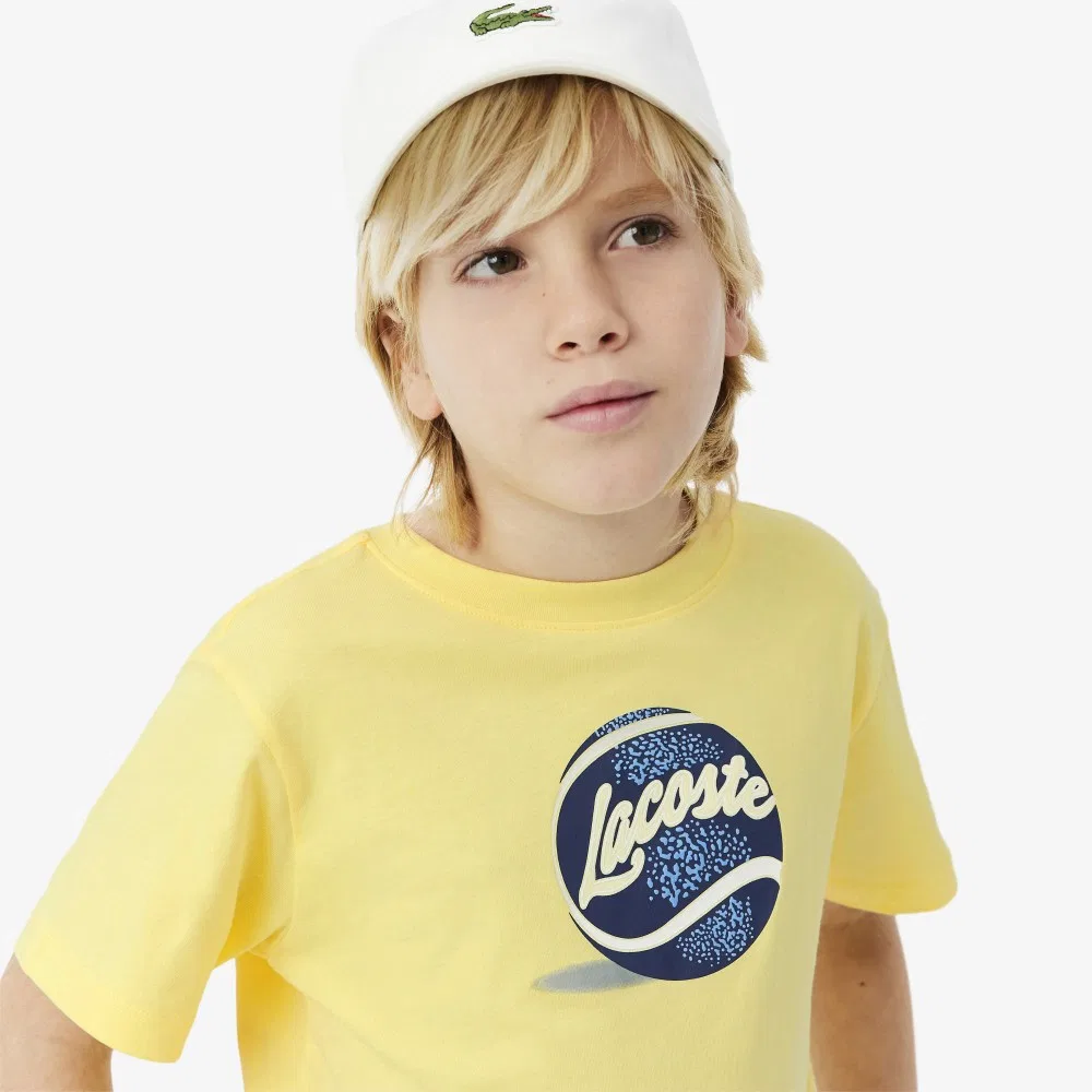 Детская футболка с графическим принтом белая от Lacoste — фото 2