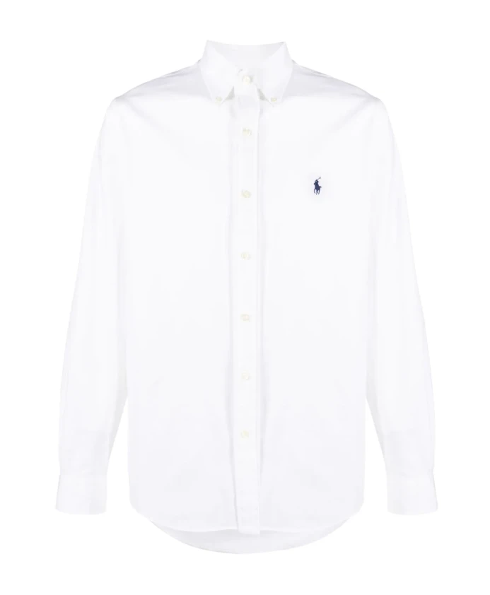 

Хлопковая рубашка с вышивкой Polo Ralph Lauren, белый
