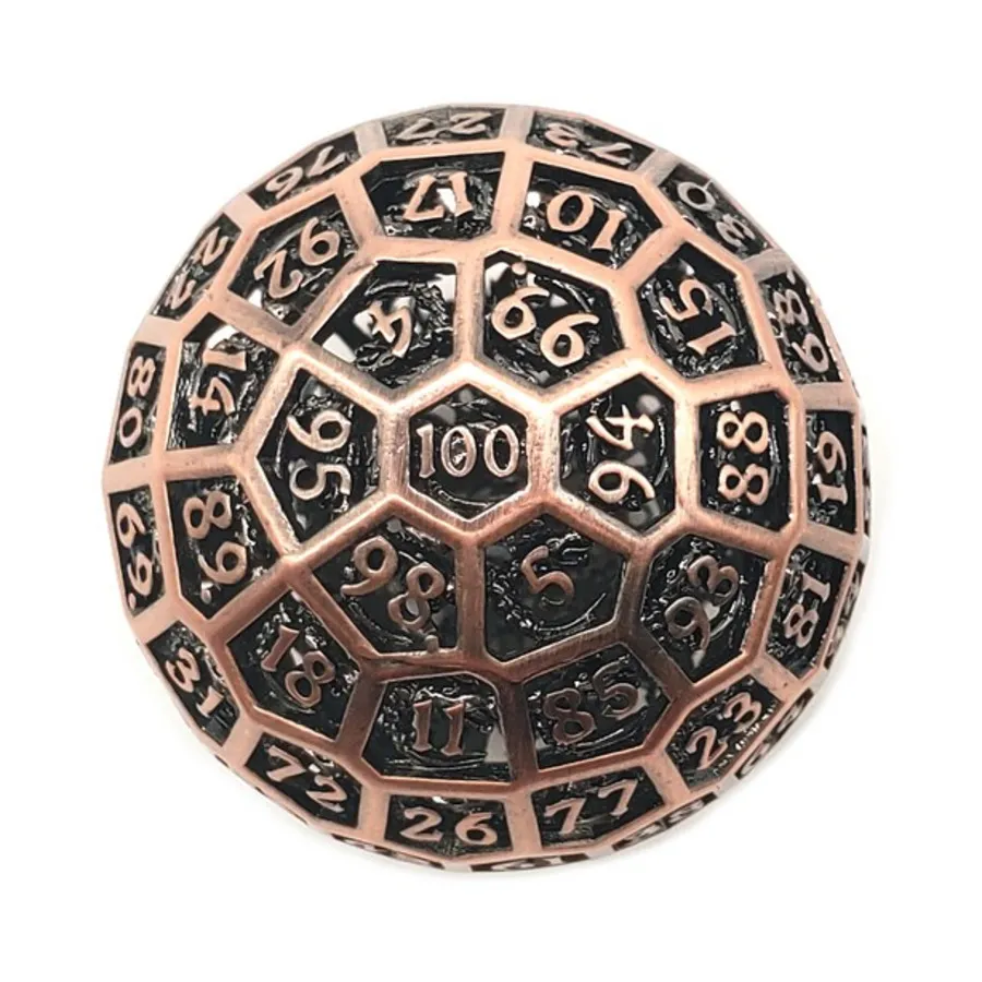 

d100 50мм - Голова Дракона, Древняя Бронза, Hollow Dice