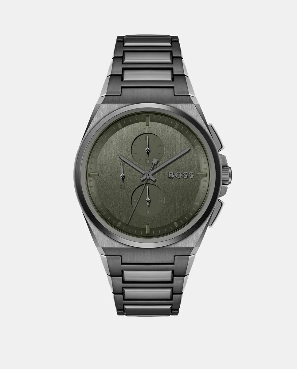 

Steer Chrono 1514045 серые стальные мужские часы с хронографом Boss