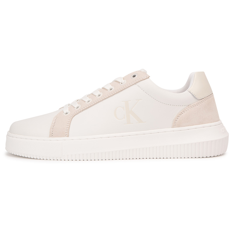 

CKJ CALVIN KLEIN JEANS Кроссовки Jeans Low-Top Skateboard Shoes Men's Moon White