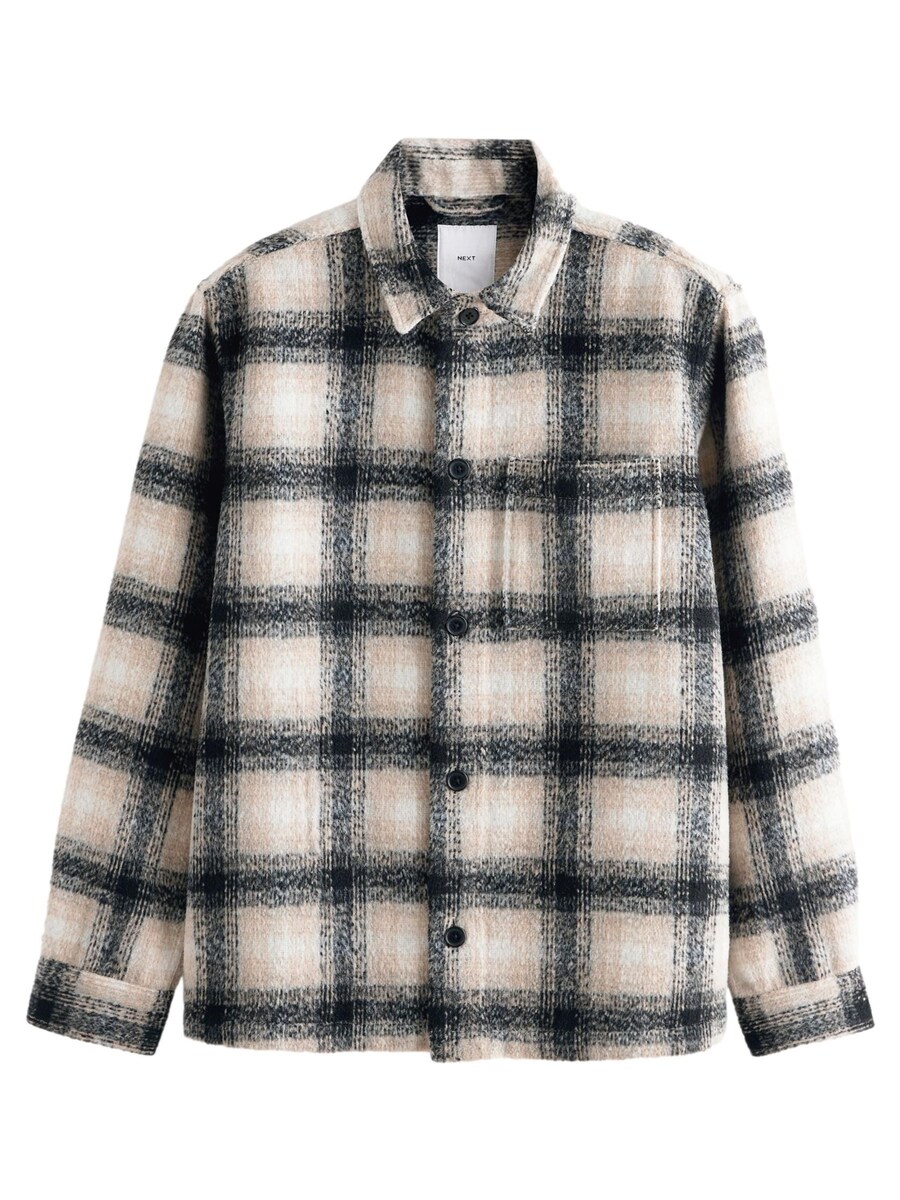 

Клетчатая рубашка Next Regular fit Button Up Shirt, экрю