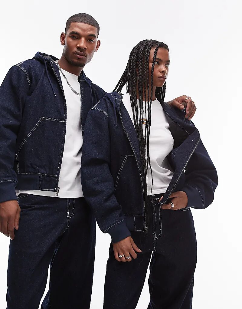 

Джинсовая куртка Loose Wave с капюшоном темно-синего цвета Dickies