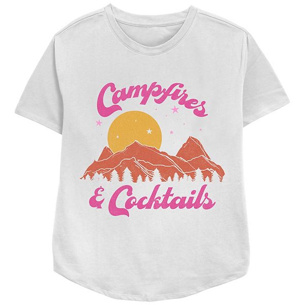 

Женская футболка с принтом Campfires & Cocktails, relaxed fit Unbranded