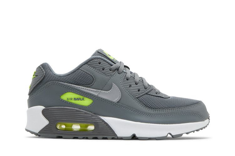 Кроссовки Nike Air Max 90 GS 'Smoke Grey Volt', серый — фото 2