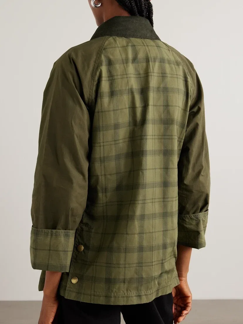 Beadnell вельветовая клетчатая хлопковая куртка с отделкой Barbour, бирюзовый — фото 4