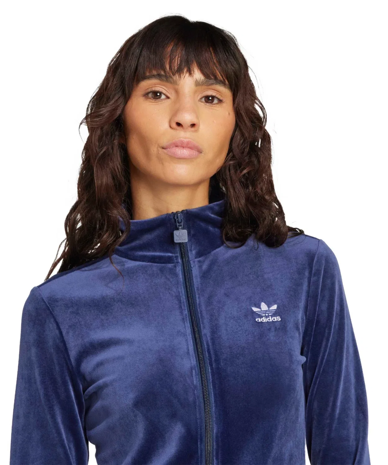 Толстовка adidas Essentials Velvet Fitted Track Top, индиго — фото 2