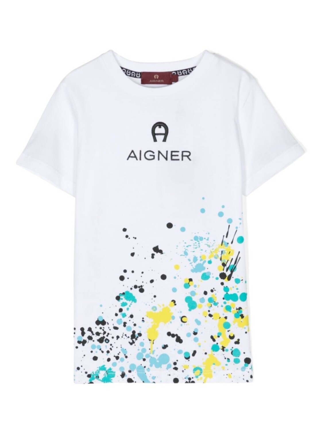 

Aigner Kids футболка с эффектом разбрызганной краски и логотипом, белый