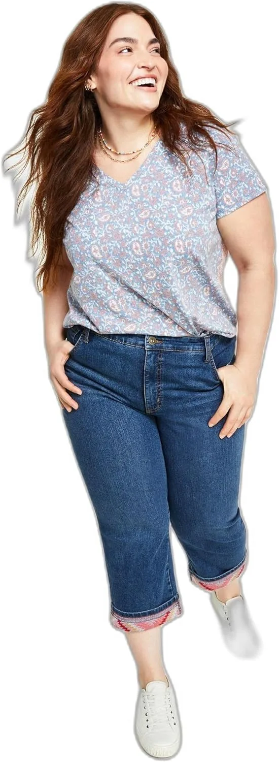 

Style & Co. Plus Size Curvy Cuffed Capri Jeans