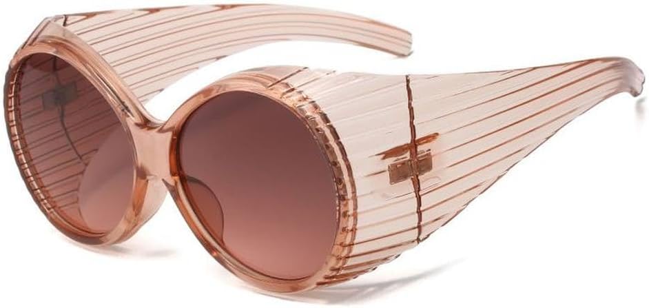 

Круглые солнцезащитные очки в стиле стимпанк для женщин и мужчин, модные солнцезащитные очки большого размера в стиле панк для женщин, винтажные очки, солнцезащитные очки UV400 HYYZZC, C6 Brown Pink