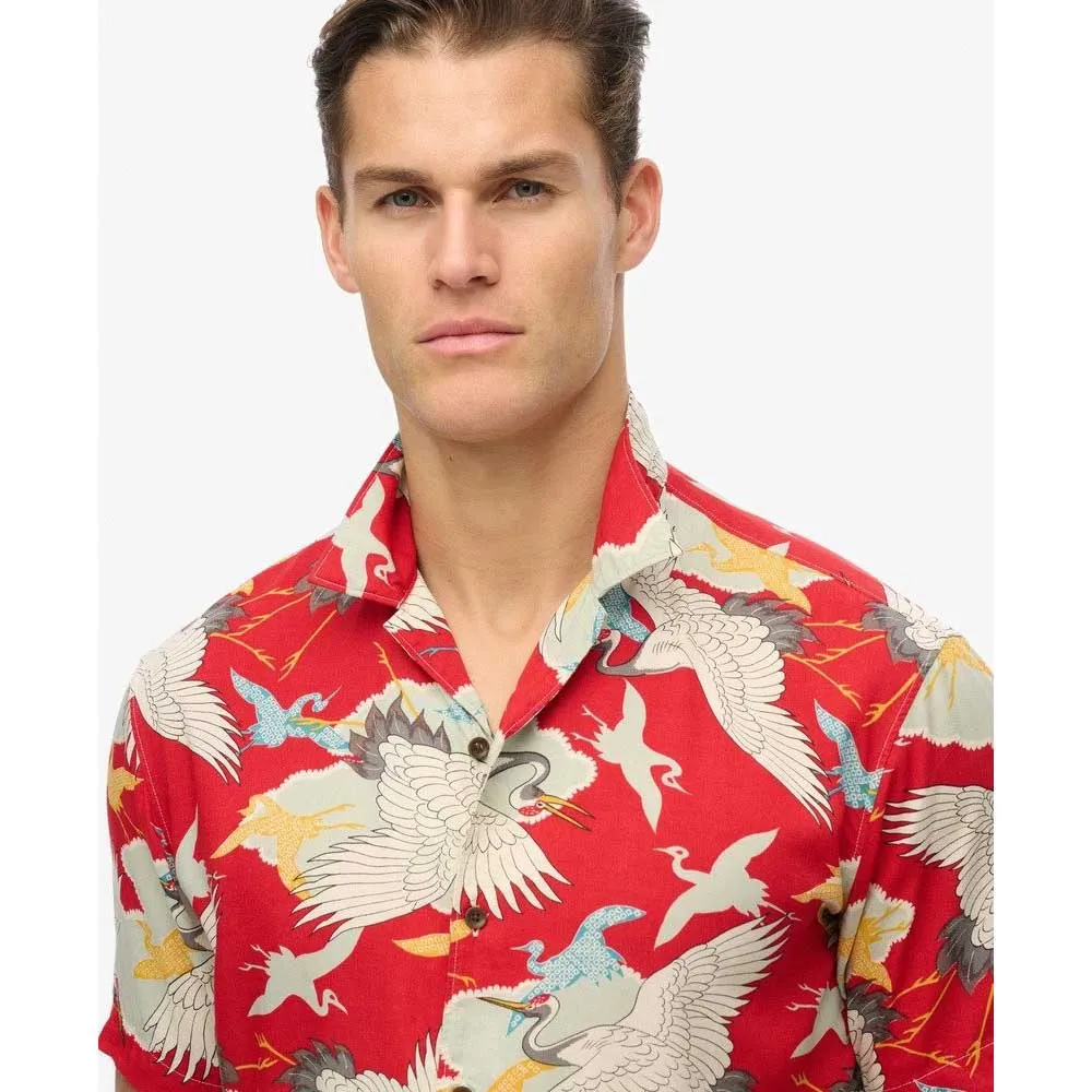 Рубашка с коротким рукавом Superdry Merchant Hawaiian, красный — фото 4