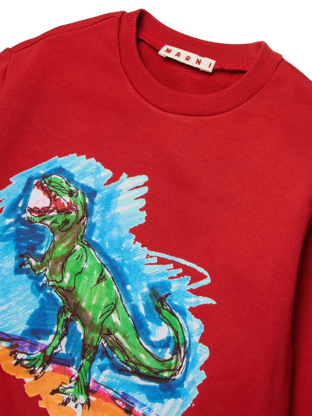 Свитер с графичным принтом Marni Kids, красный — фото 3