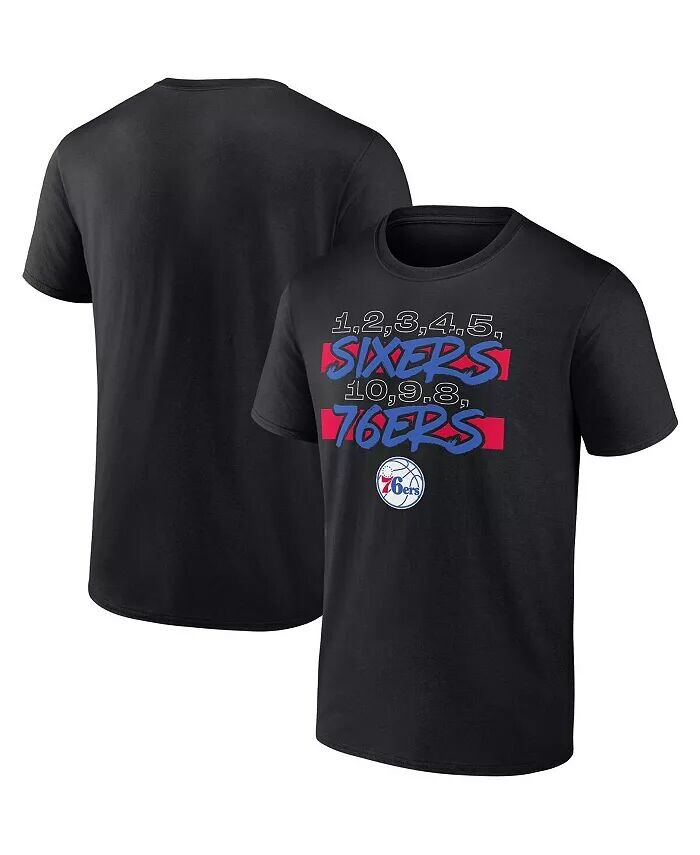 

Мужская черная футболка Philadelphia 76ers Count Hometown Collection Fanatics