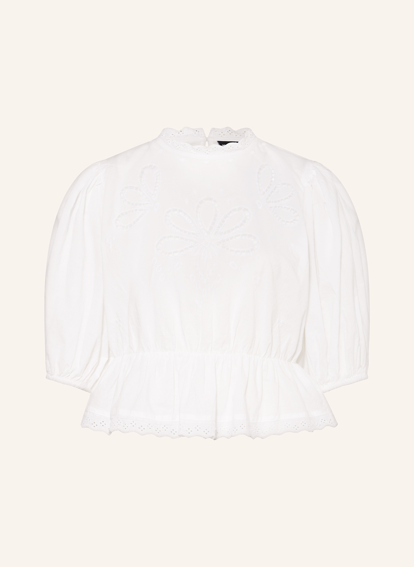

Блузка-Рубашка с ажурным кружевом Gina Tricot, белый