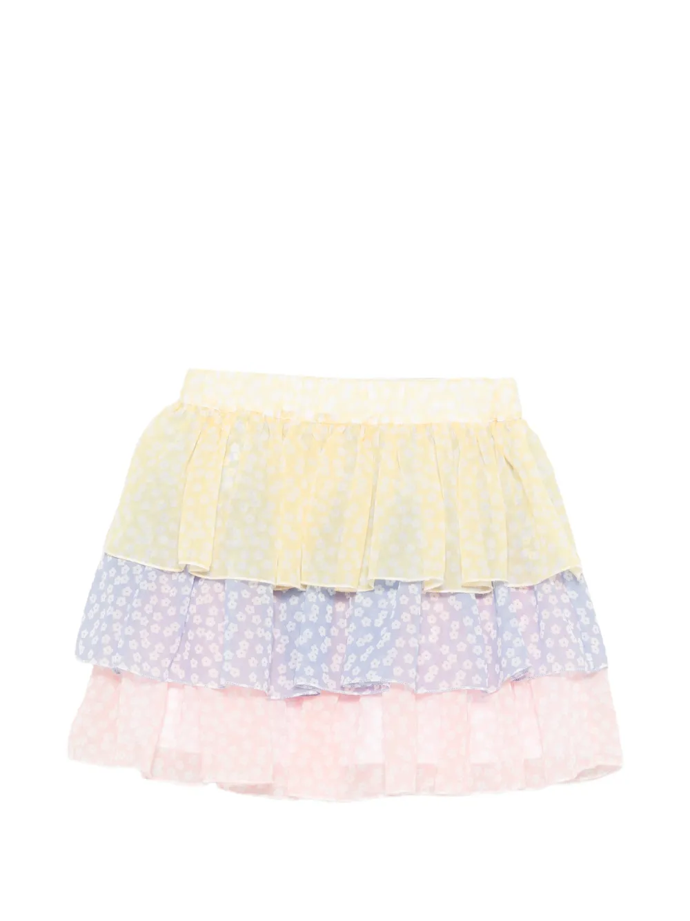 

Многоярусная юбка с цветочным принтом Stella Mccartney Kids, желтый
