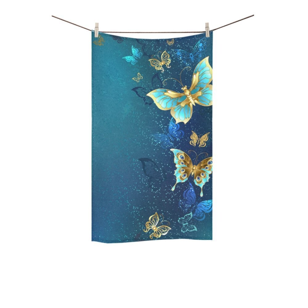 

Банное полотенце MKHERT Butterfly Blue 16x28 дюймов, голубой