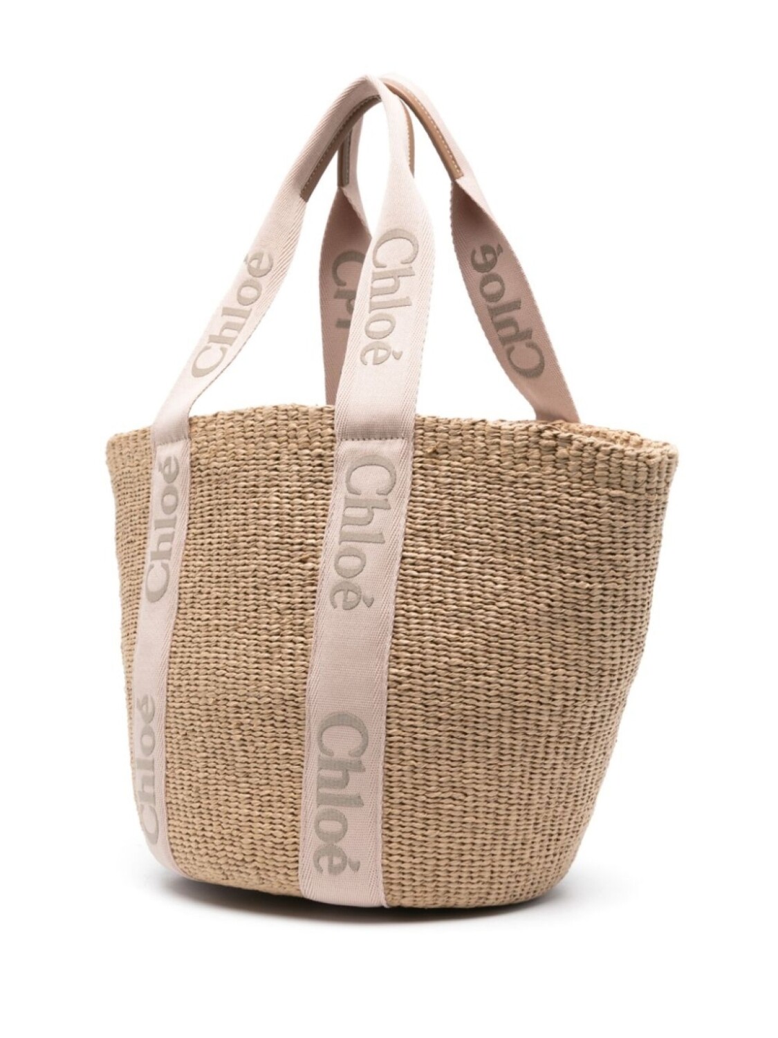 Chloé большая сумка-тоут Woody Basket, нейтральный цвет — фото 3