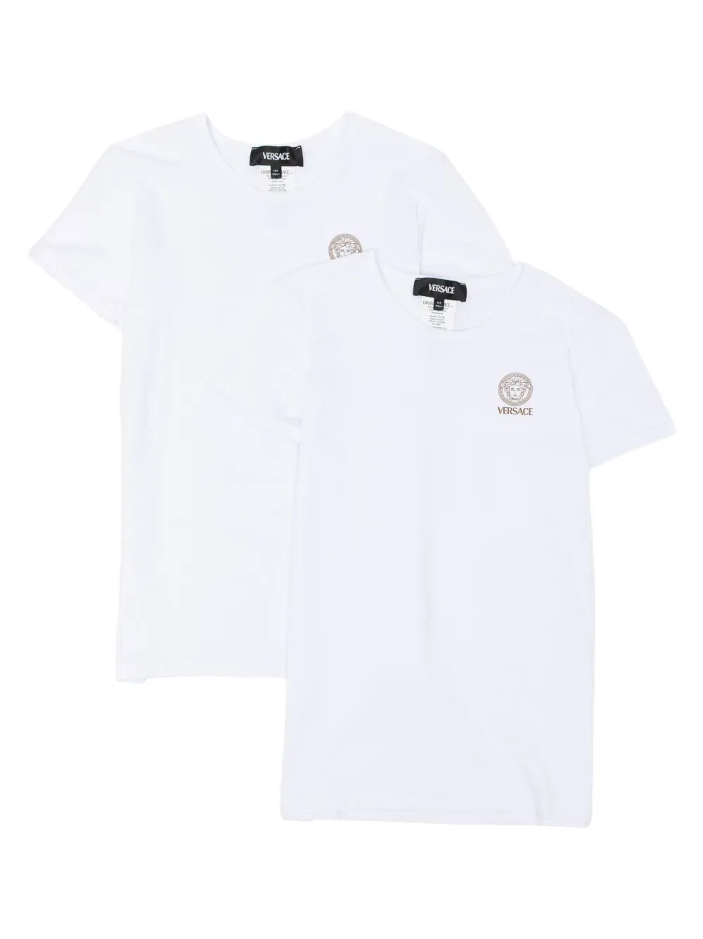 Футболка с изображением Медузы Versace Kids, белый
