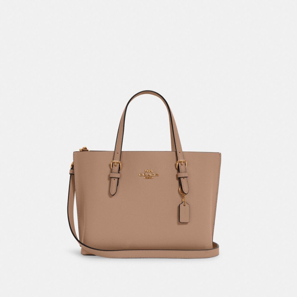 

Сумка тоут COACH Mollie Tote, цвет Gold/Taupe Oxblood