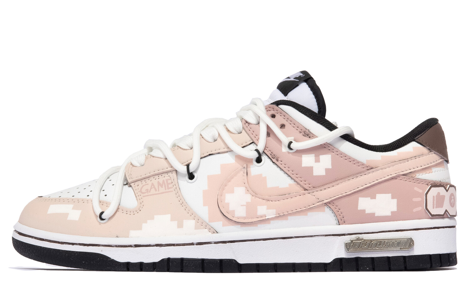 

Кроссовки Nike Dunk Skateboarding Shoes Men Low-top Black/pink/white, розовый