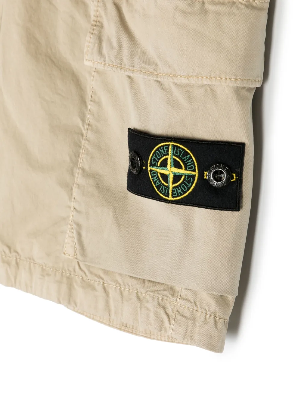Шорты карго с нашивкой-логотипом Stone Island Junior, нейтральный — фото 3