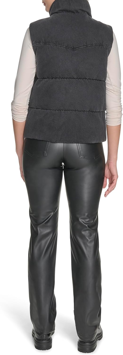 Женский жилет Levi's Western Stand Collar Puffer Vest, Black Wash Denim — фото 4