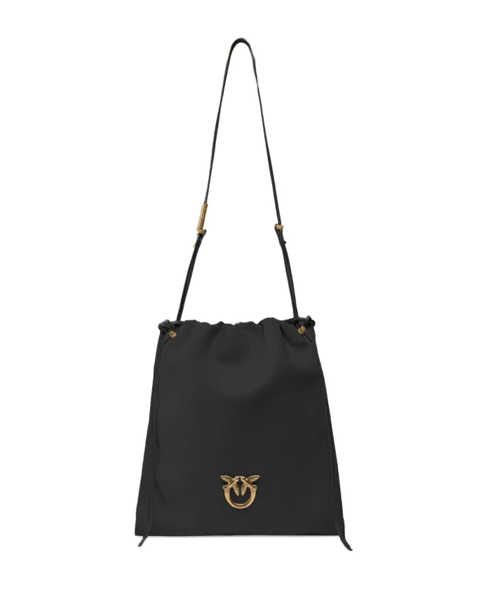 

Черная сумка через плечо, стильный дизайн. Pinko, черный