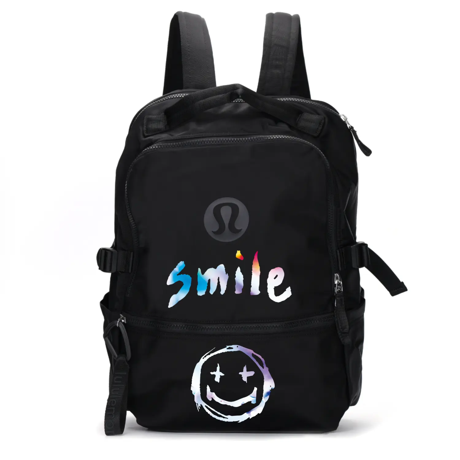 

Lululemon Нейлоновый рюкзак унисекс черный, smile