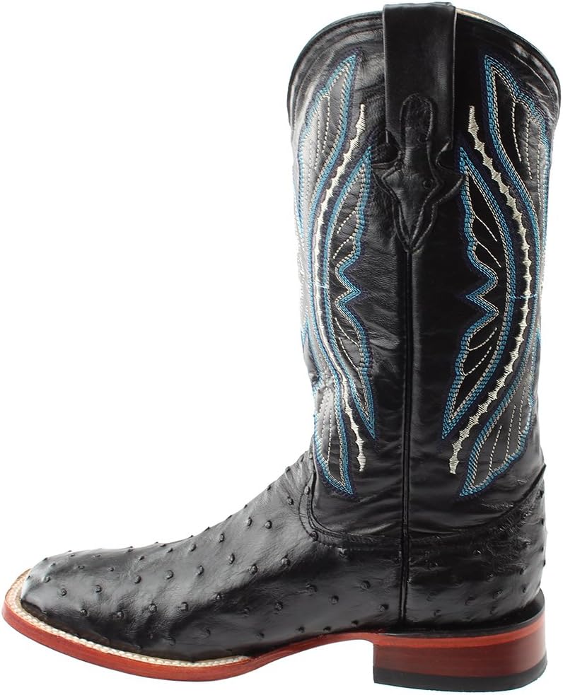 Мужские туфли Ferrini Full Quill из кожи страуса, модель S-toe, черный — фото 4