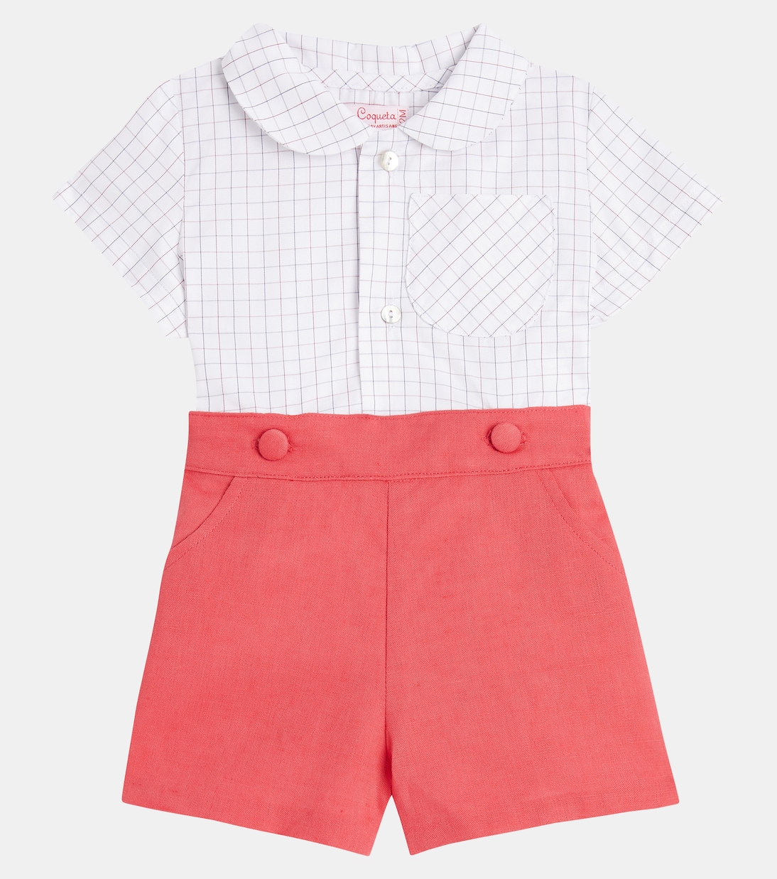 Комплект из рубашки и шорт Baby Victor La Coqueta, Red Check — фото 2