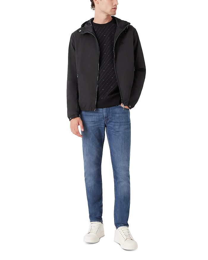 Водоотталкивающая куртка с капюшоном Essential Emporio Armani, синий — фото 2