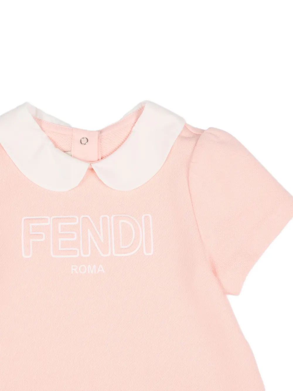 Платье с оборками и воротником Fendi Kids, розовый — фото 3