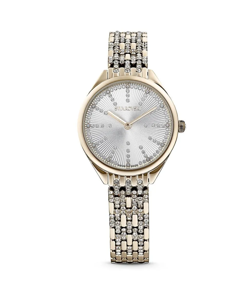 

Привлечь круглые часы Swarovski, золото