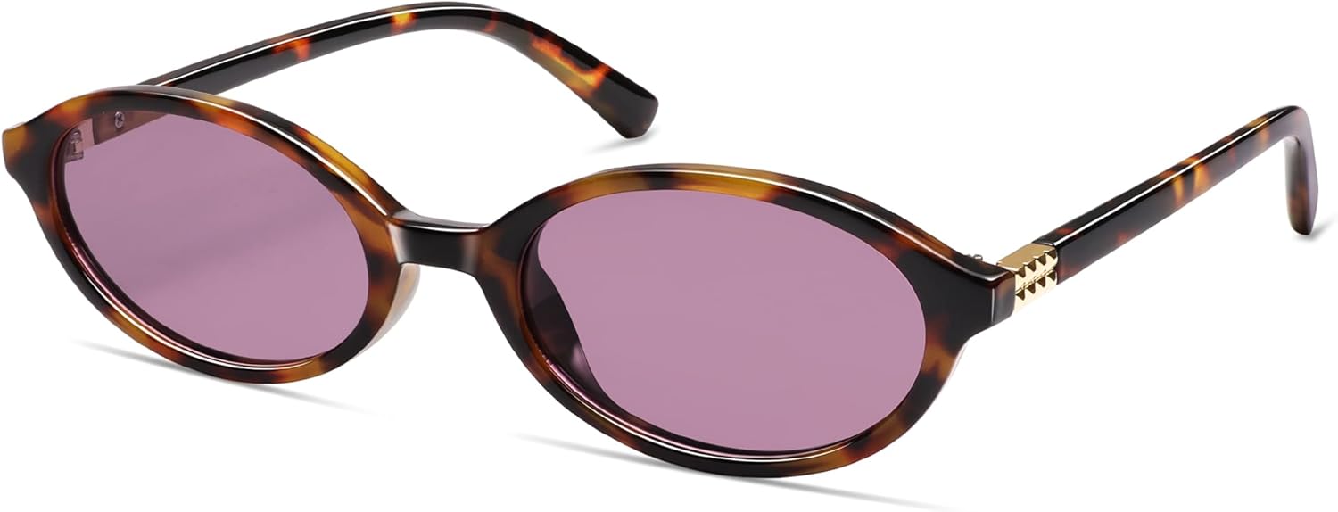 

Ретро овальные солнцезащитные очки для женщин и мужчин, маленькие, в стиле 90-х, узкие, винтажные, забавные, стильные солнцезащитные очки AP3728 Appassal, C4 Yellow Tortoise/Purple