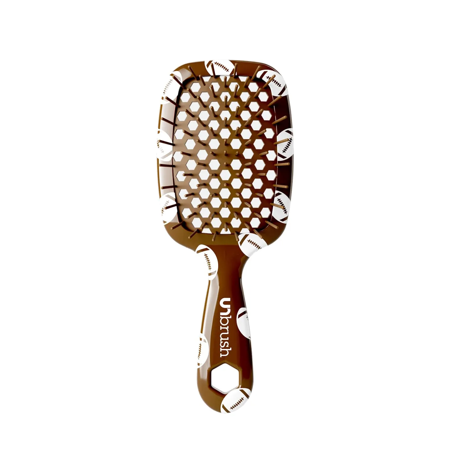 Расческа для распутывания волос UNbrush Mini Sports - Футбол Fhi Heat, Brown