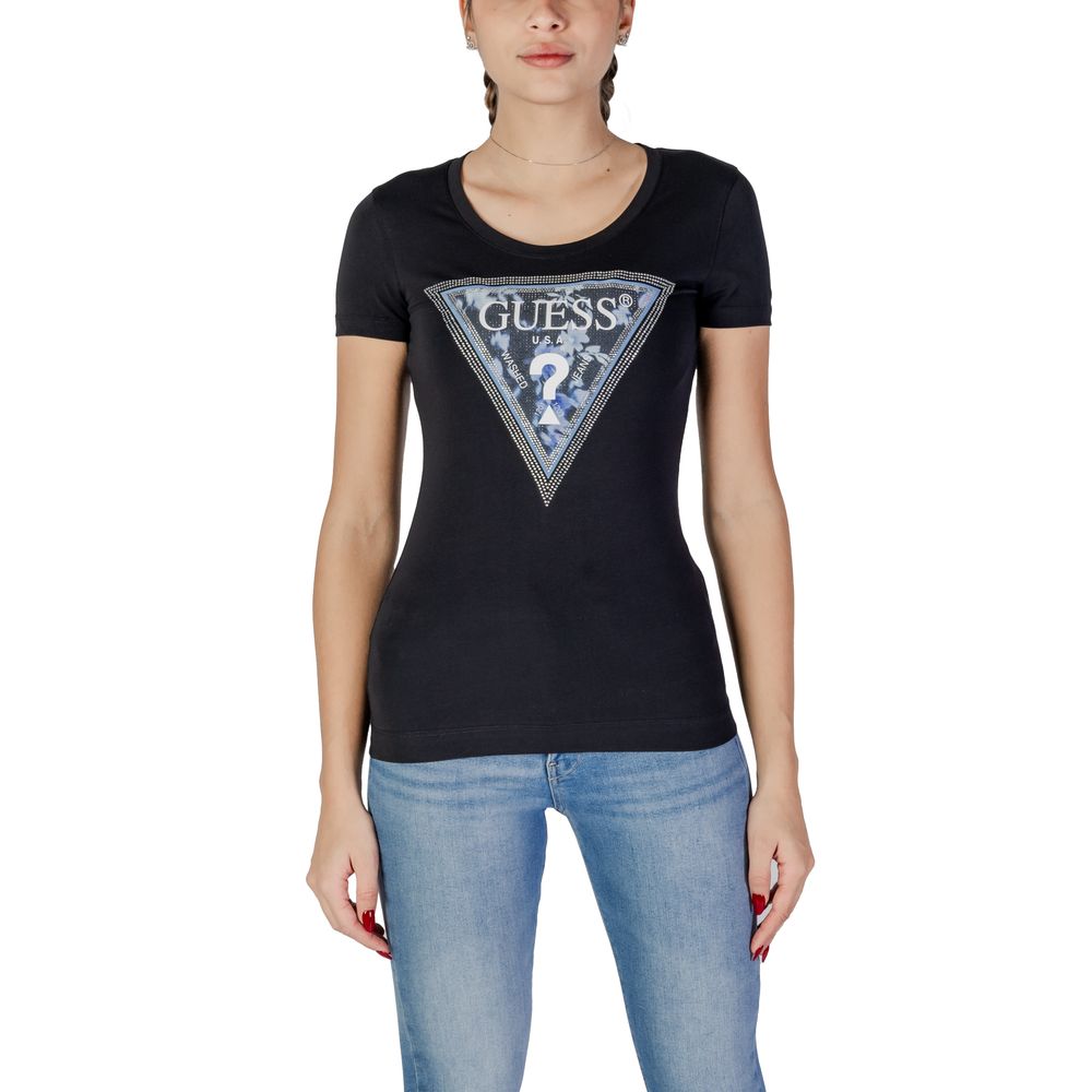

Черные хлопковые топ и футболка GUESS