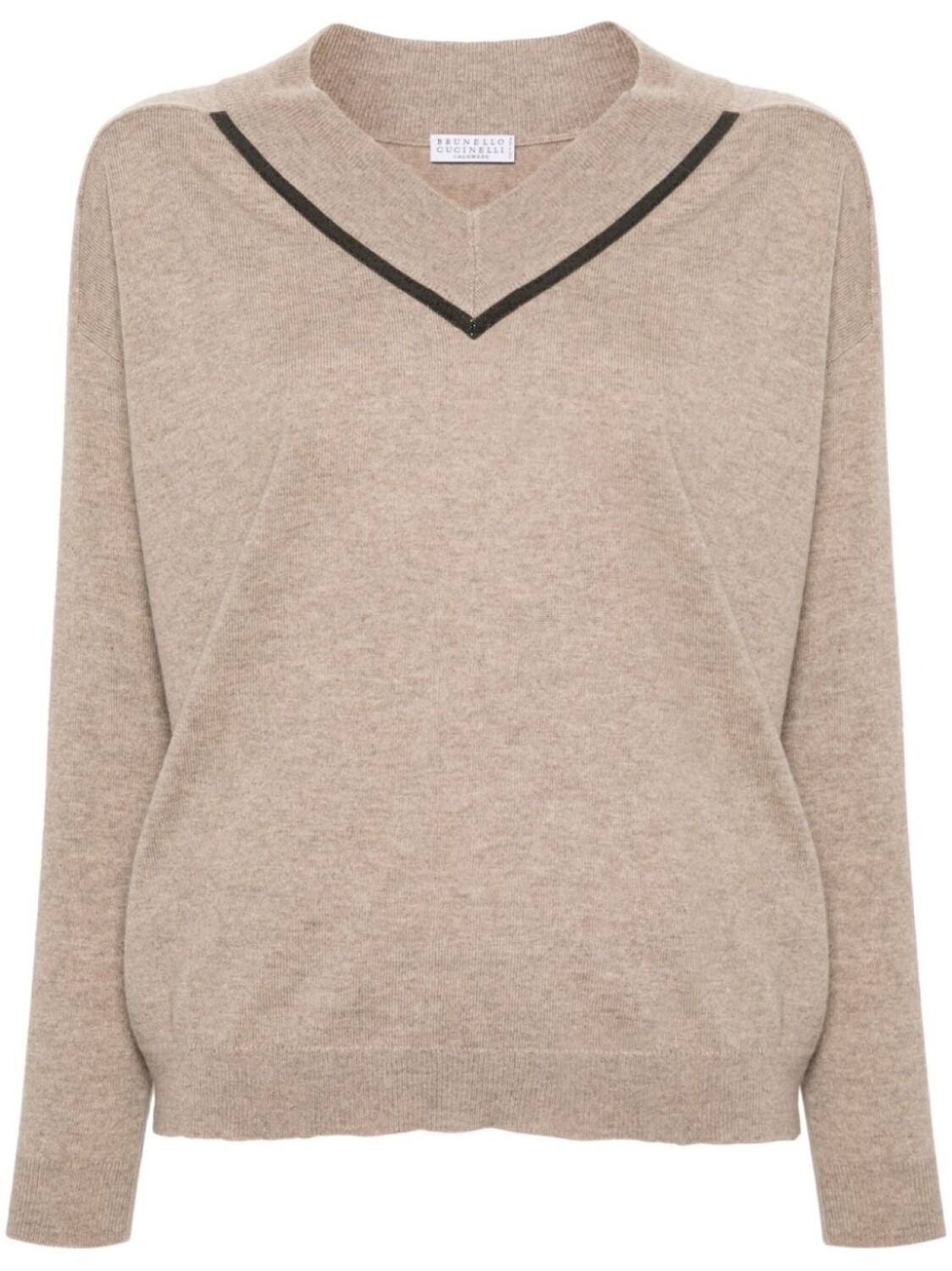 

Brunello Cucinelli кашемировый джемпер с декором Monili, коричневый