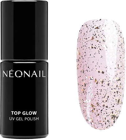 

Верх для гибридного лака NEONAIL Top Glow, Gold Flakes 7,2 ml