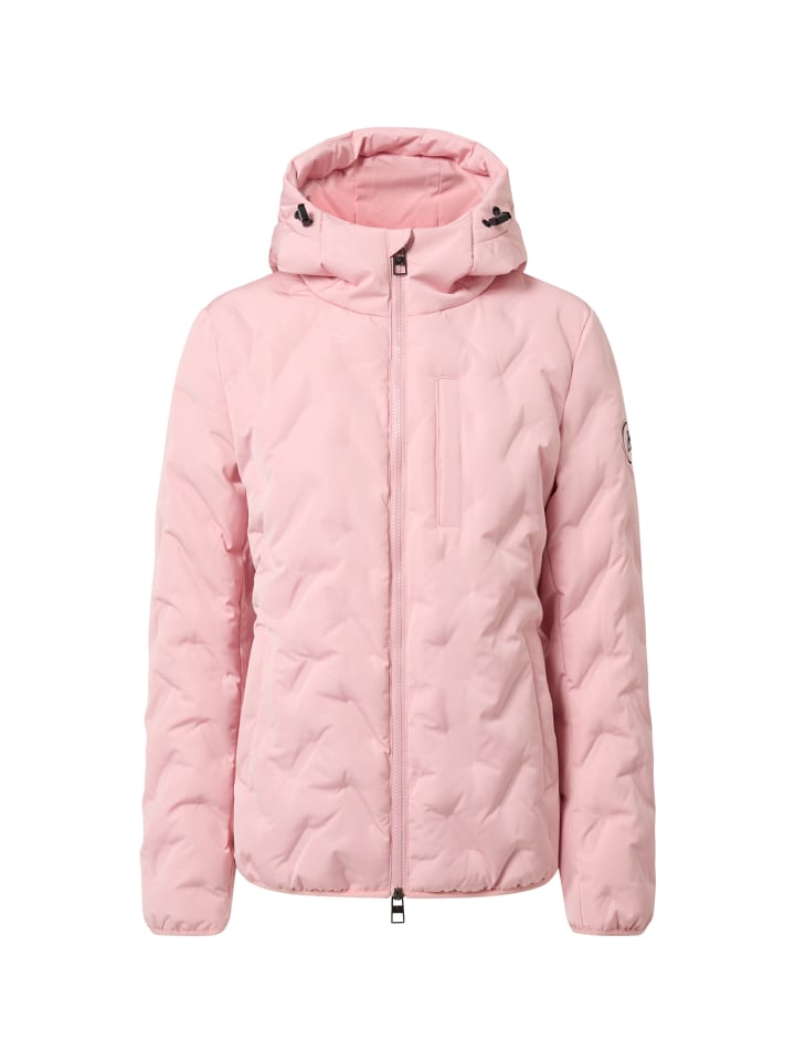 

Утепленная куртка с капюшоном розового цвета CASH-MERE.CH