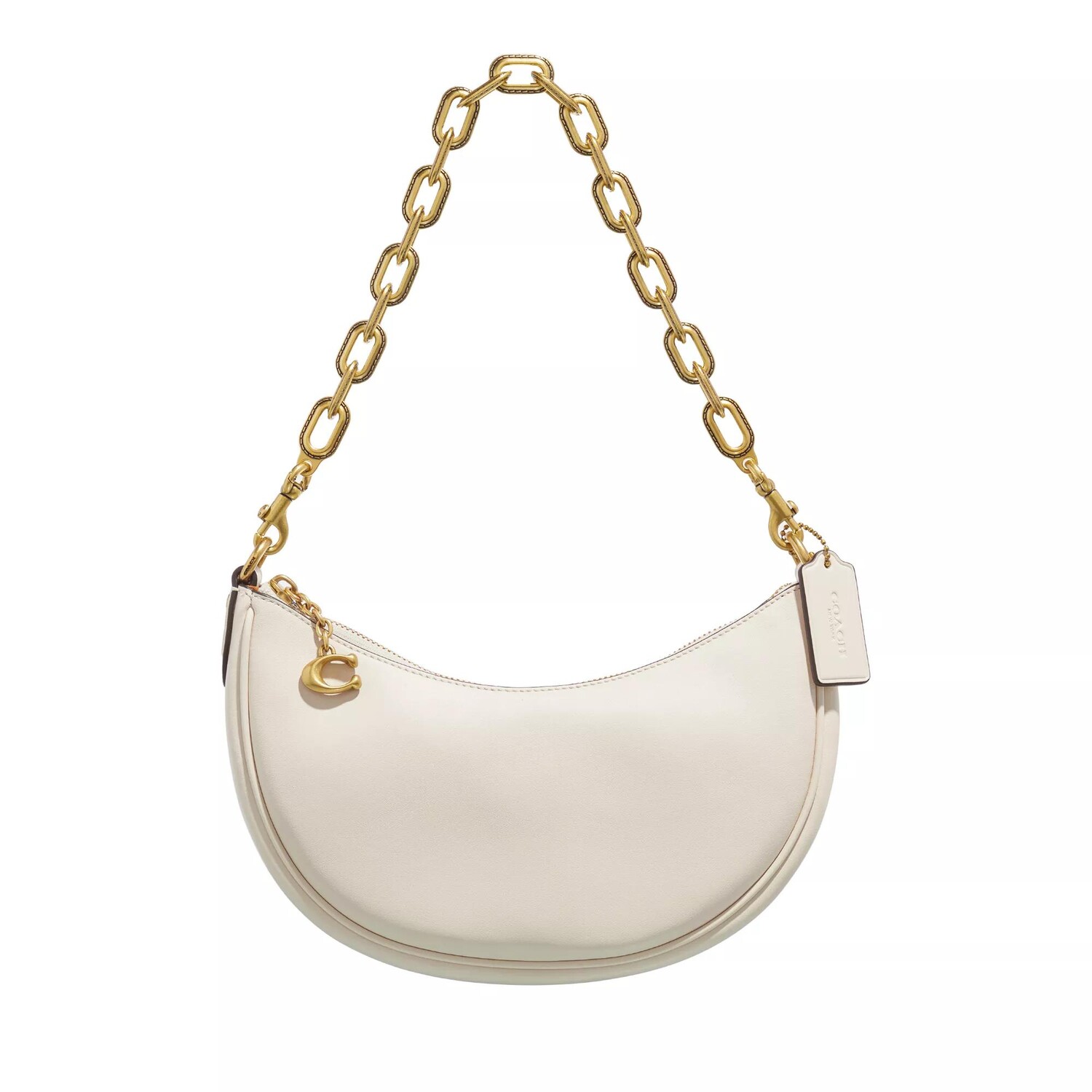 

Сумка mira из дубленой кожи на цепочке b4 мел Coach, бежевый